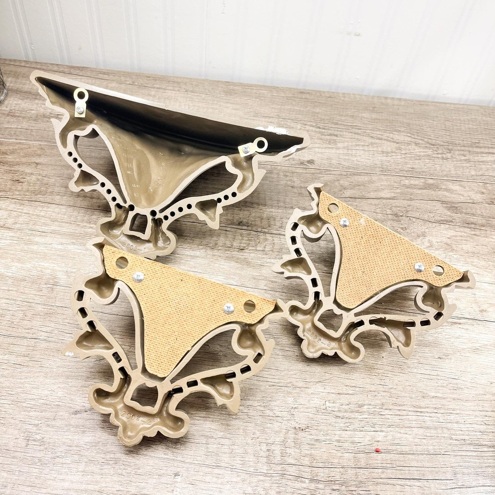 Ornate Gray Gold Wall Shelf Set – Vintage Gothic Burwood Decor - Picture 9 of 16